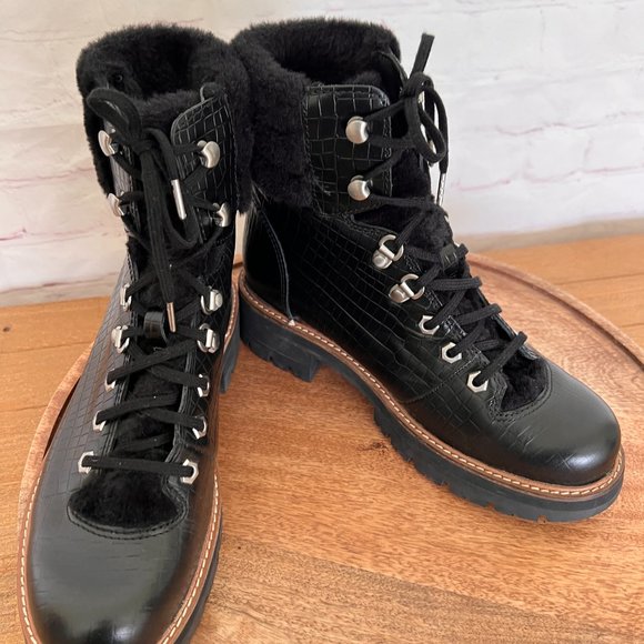 NWOT Clarks Orianna Hiker Boot Black Croc - Size 7.5 - Picture 5 of 11